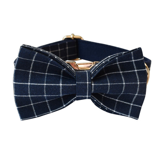 Collar para Perro Azul Marino con Cuadros y Botones Dorados - Image 20