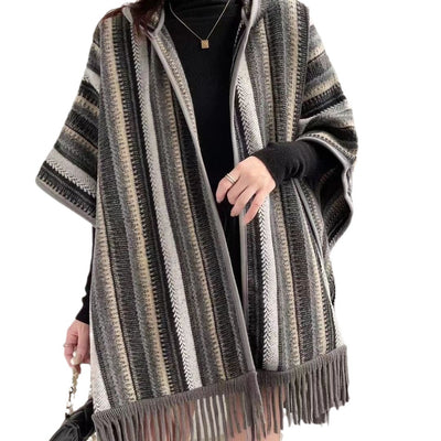 Poncho Étnico Convertible con Capucha - Image 5