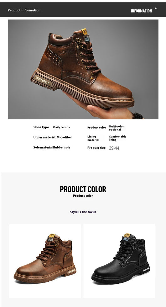 Botas Martin de Cuero Retro Estilo Británico - Hombre - Image 14