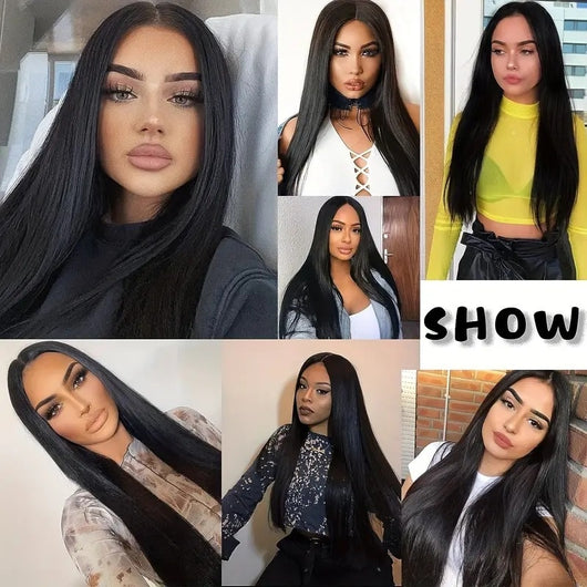 Peluca Larga Negra Lisa Completa - Estilo Diario Natural - Image 10