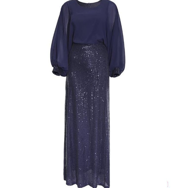 Vestido de Fiesta Elegante con Cuentas Africanas - Talla Grande
