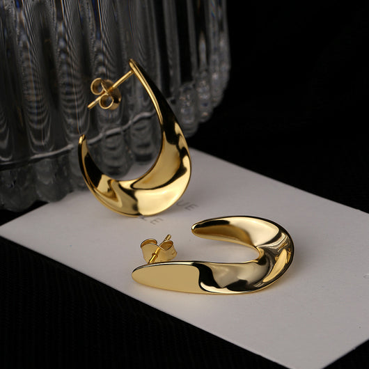 Aretes de Plata S925 Irregulares Brillantes - Diseño Europeo Moderno - Image 7