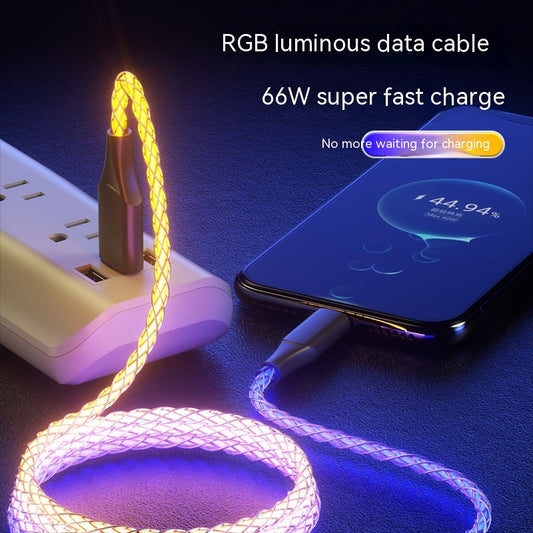 Cable de Carga y Datos RGB con Efecto Color Mágico