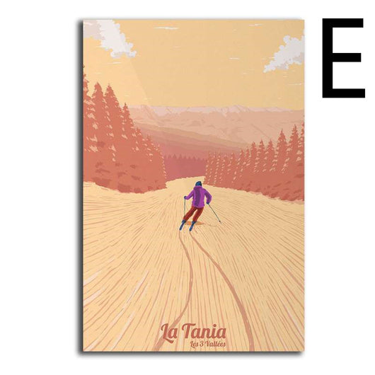 Póster Lienzo Estación de Esquí de los Alpes Franceses - Image 3