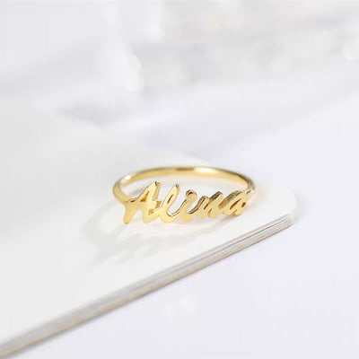 Anillo Personalizado de Acero Inoxidable con Letras del Alfabeto Inglés - Image 11