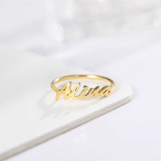 Anillo Personalizado de Acero Inoxidable con Letras del Alfabeto Inglés - Image 11