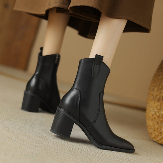 Botas Vaqueras de Cuero Vintage Hasta la Pantorrilla - Estilo Otoño Invierno - Image 13