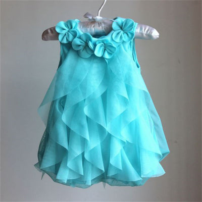 Vestido de Fiesta Infantil en Tela Chiffon Liso - Image 7