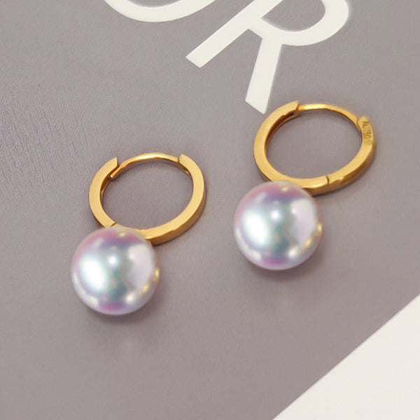 Aretes de Perla de Agua Dulce en Oro 18K AU750