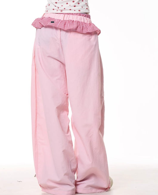 Pantalones Anchos a Cuadros con Costuras Decorativas - Secado Rápido para Mujer - Image 12