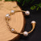 Pulsera Elástica de Perlas Barrocas Edison Natural