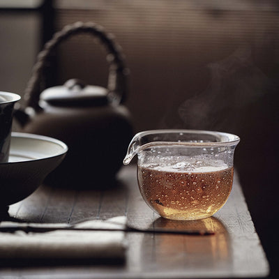 Juego de Té Artesanal en Vidrio Soplado a Mano con Diseño de Burbujas - Image 6