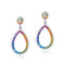 Women's Fashion Color Zirconia Earrings Thick Plated Platinum 925 Plated