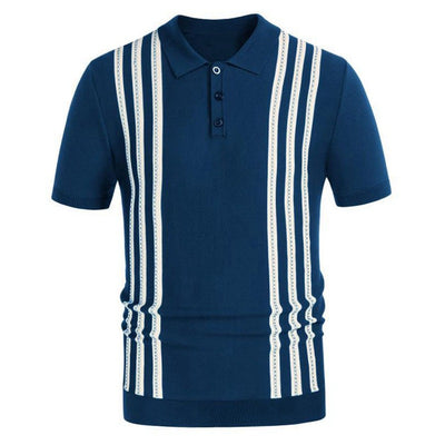 Polo Casual Manga Corta a Rayas para Hombre - Image 4