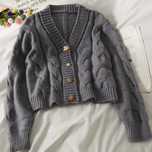 Cardigan Suelto de Cuello Redondo Liso - Suéter Versátil para Mujer - Image 40
