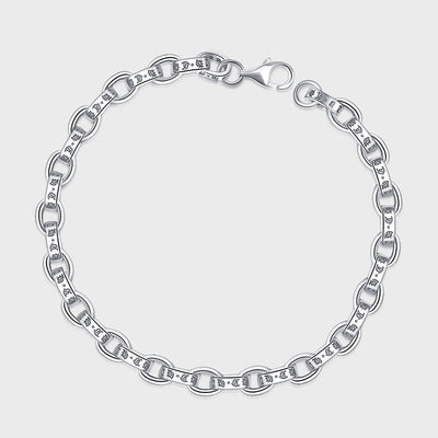 Pulsera de Plata Punk Personalizada con Ancla y Cruz - Diseño Minimalista para Parejas - Image 4
