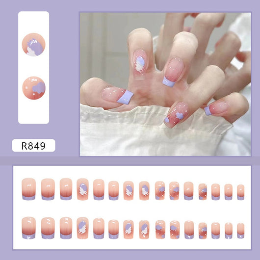 Uñas Postizas con Degradado Color Block - Set de 24 Piezas para un Look Sofisticado - Image 20