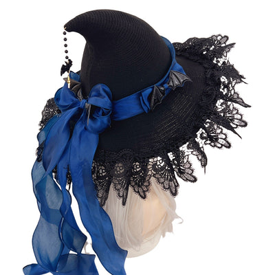 Sombrero Gótico Bruja Lolita de Encaje Hecho a Mano - Image 5
