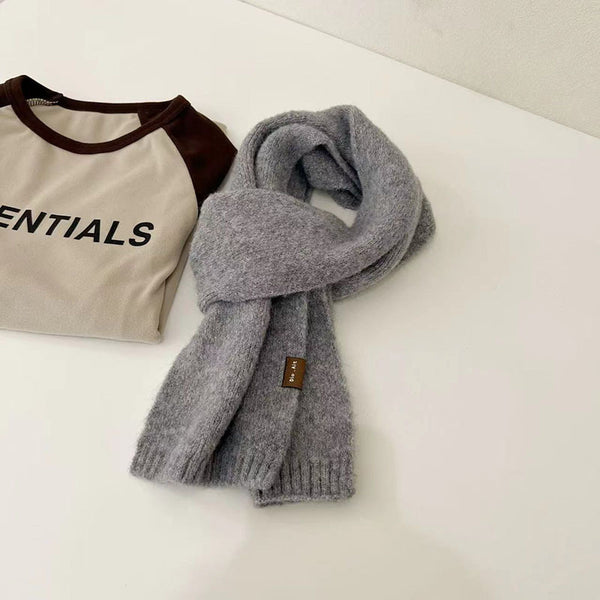 Bufanda Infantil Otoño Invierno Cashmira Artificial con Flor Clip