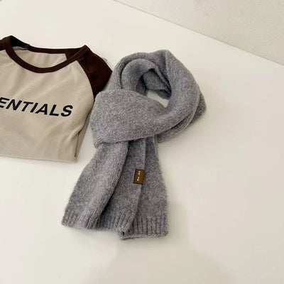 Bufanda Infantil Otoño Invierno Cashmira Artificial con Flor Clip