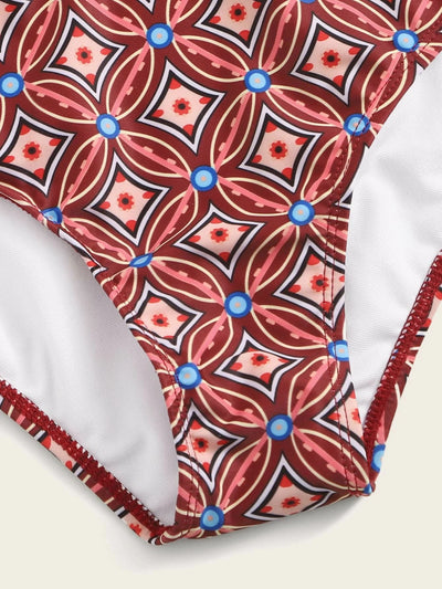 Traje de Baño Mujer Cintura Alta Marrón con Abertura - Image 6