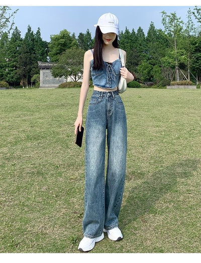 Pantalones Rectos Slim Largos al Piso Estilo Coreano Versátiles - Image 10
