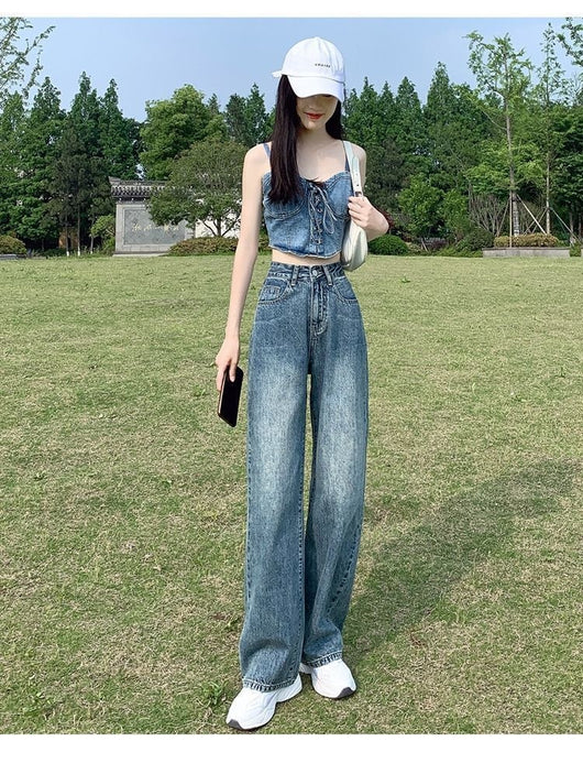 Pantalones Rectos Slim Largos al Piso Estilo Coreano Versátiles - Image 10
