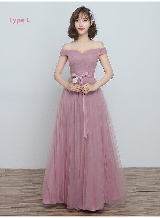 Vestido Largo para Damas de Honor en Cameo Brown - Malla y Satén Cómodo - Image 28