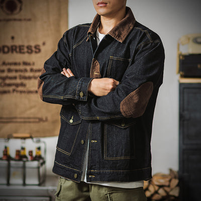 Chaqueta Safari Denim Vintage Lavado - Estilo Tough Guy para Hombre