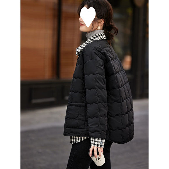 Abrigo Acolchado de Algodón para Mujer - Diseño Minimalista Versátil