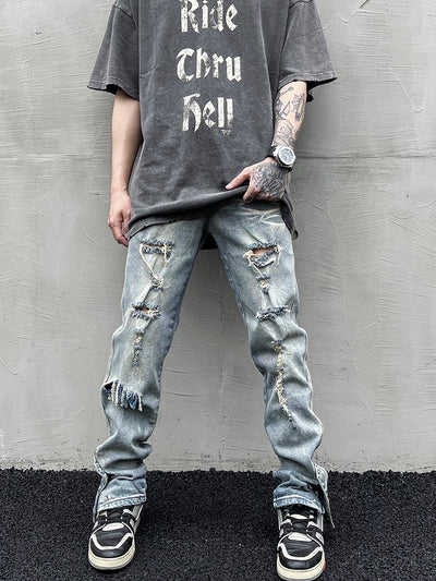 Jeans Rectos de Pierna Larga - Estilo Industrial Robusto - Image 10