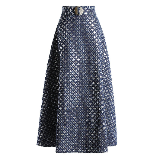Falda Vaquera Midi con Bordados Elegantes - Image 16