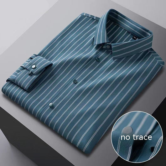 Camisa Elástica Sin Costuras con Rayas para Hombre - Image 4