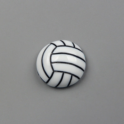 Yellow tennis ball shaped refrigerator magnet with white lines, made of resin and a strong magnet. - Image 17
