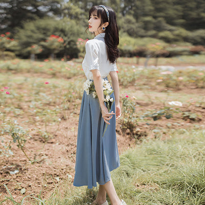 Traje de Vestido con Cintura Ajustable Diseño Minimalista para Mujer - Image 3