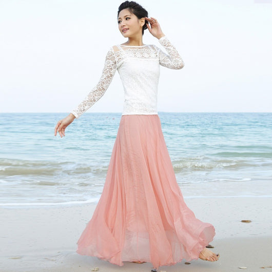 Vestido Playero Elegante de Gasa de Seda Dorada - Corte Amplio - Image 23