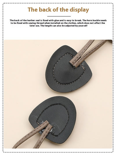 Botón Decorativo con Hebilla de Cuerno y Cuero Genuino - Image 30