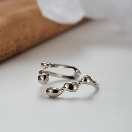 Anillo de Plata Esterlina 925 Diseño Irregular para Mujer - Image 4
