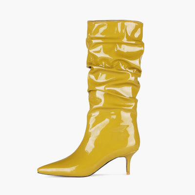 Botas Stiletto Plisadas de Moda Otoñal - Tacón Alto Elegante - Image 10
