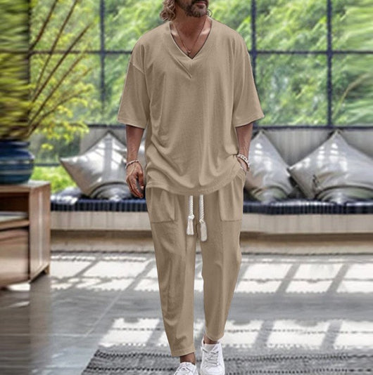 Conjunto Deportivo Cuello V con Bolsillos y Cintura Ajustable - Image 2