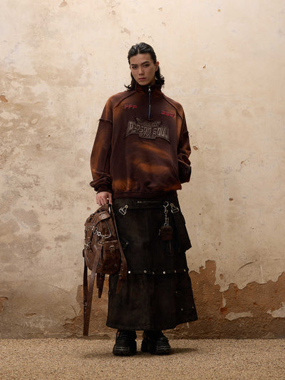 Sudadera con Cuello Alto, Teñido Anudado y Detalles Bordados - Image 2