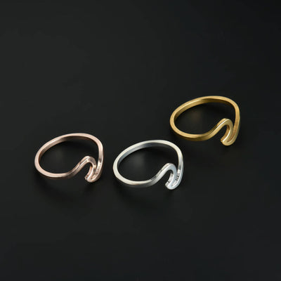 Anillo de Pareja Ondulado Brillante - Diseño Geométrico Minimalista - Image 11
