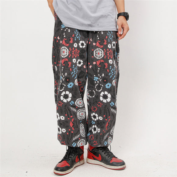 Jeans Estampados con Diseño Floral Doodle para Hombre