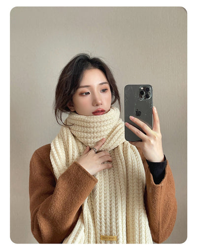 Bufanda Tejida Harajuku Estilo Coreano para Mujer - Gruesa y Cálida - Image 16