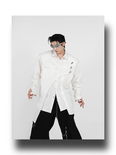 Camisa Acolchada de Manga Larga con Hombros Reforzados y Detalles Metálicos - Image 11