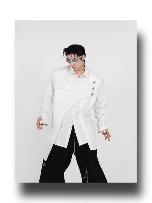Camisa Acolchada de Manga Larga con Hombros Reforzados y Detalles Metálicos - Image 11