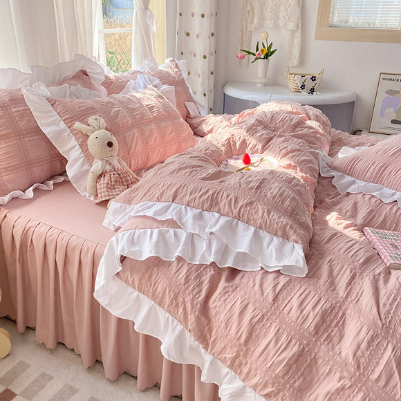 Juego de Cama Completo de 4 Piezas en Colores Sólidos