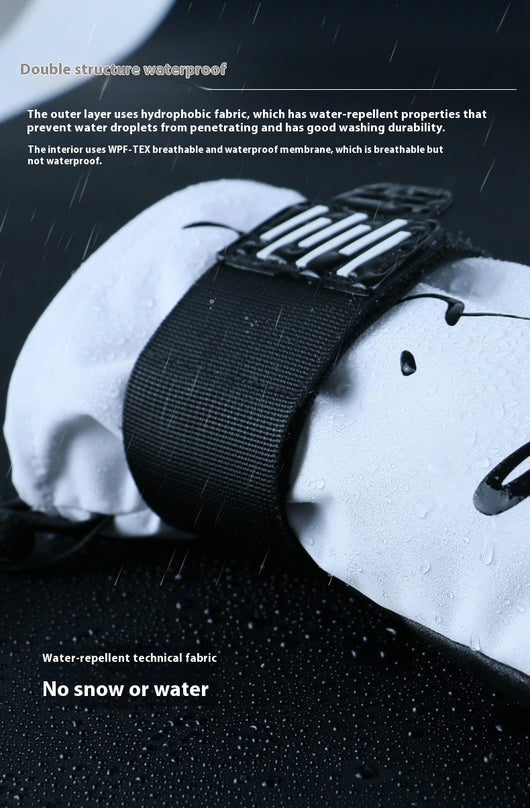 Guantes de Esquí con Banda Muñeca, Absorción de Impactos y Aislamiento Térmico Impermeable - Image 12