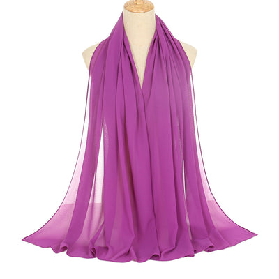 Pañuelo Rectangular de Chiffón Perla para Mujer - Colores Sólidos - Image 31