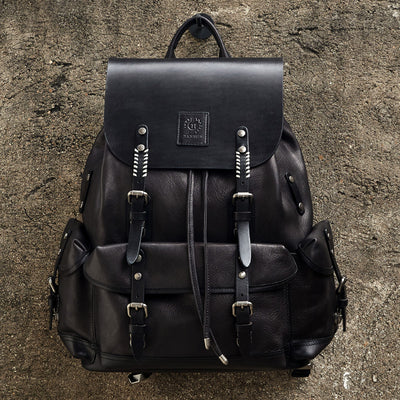 Mochila de Viaje Cuero Genuino Gran Capacidad para Hombre